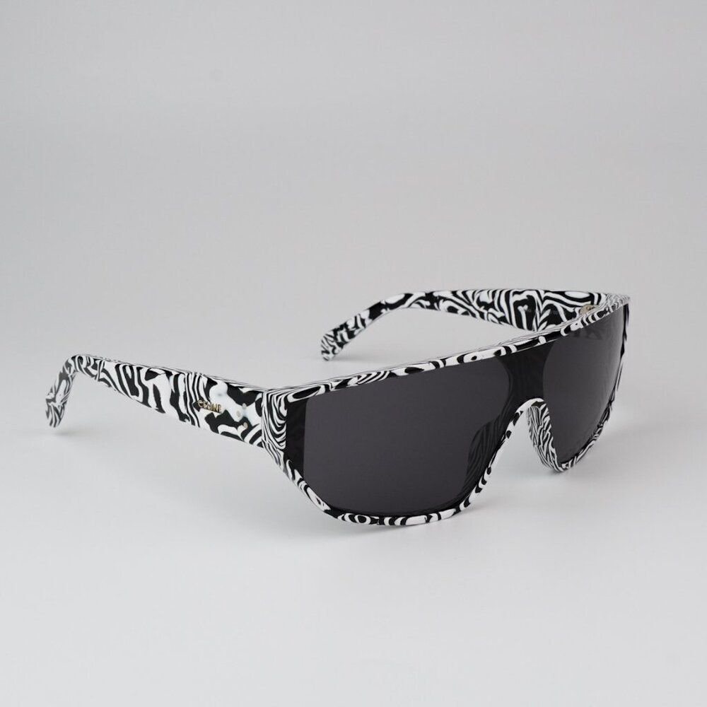 SALE! NEW Celine CL40195I 04A Shiny Zebra Smoke Shield Mask Unisex Sunglasses